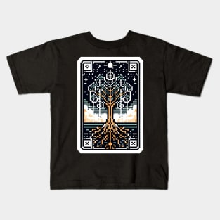 tarot reading tree of life 8 bit Kids T-Shirt